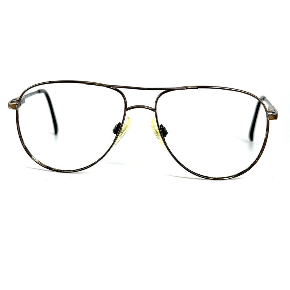 Marchon Lance Brown Aviator Eyeglass Frames Vintage Japan 135mm